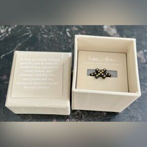 NWT India Hicks gold studded black ring. Size M/L or 7-7.5.